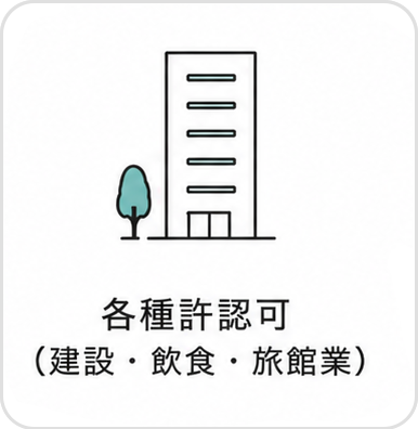各種許認可（建設・飲食・旅館業）